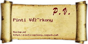 Pinti Várkony névjegykártya