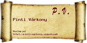 Pinti Várkony névjegykártya